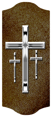 DARAY-C-517-SL-SH-BR Silver 3 Crosses Shimmer Brown